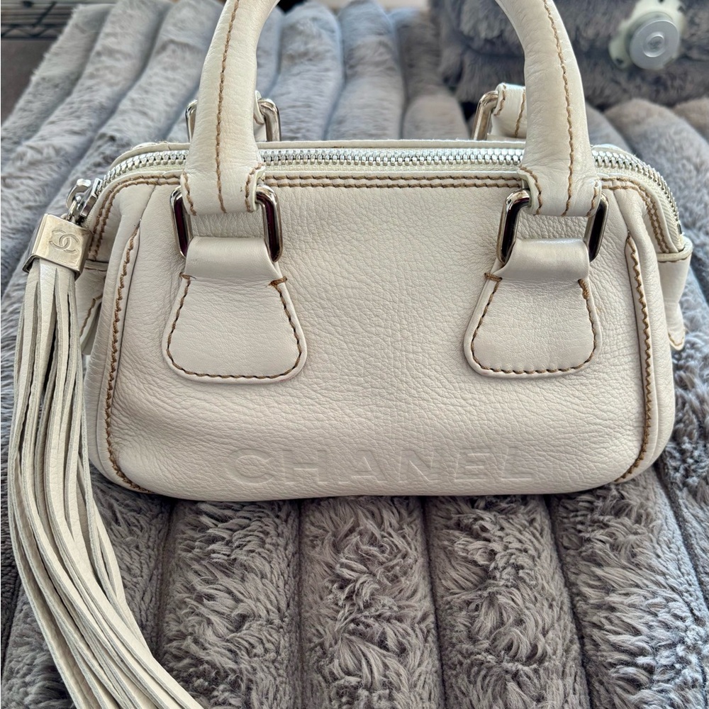 Chanel Cream Mini Bag with Tassel
